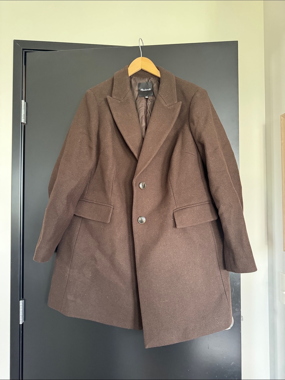 Madewell Brown Wool Pea Coat